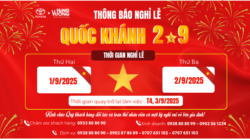 THÔNG BÁO NGHỈ LỄ QUỐC KHÁNH 2/9